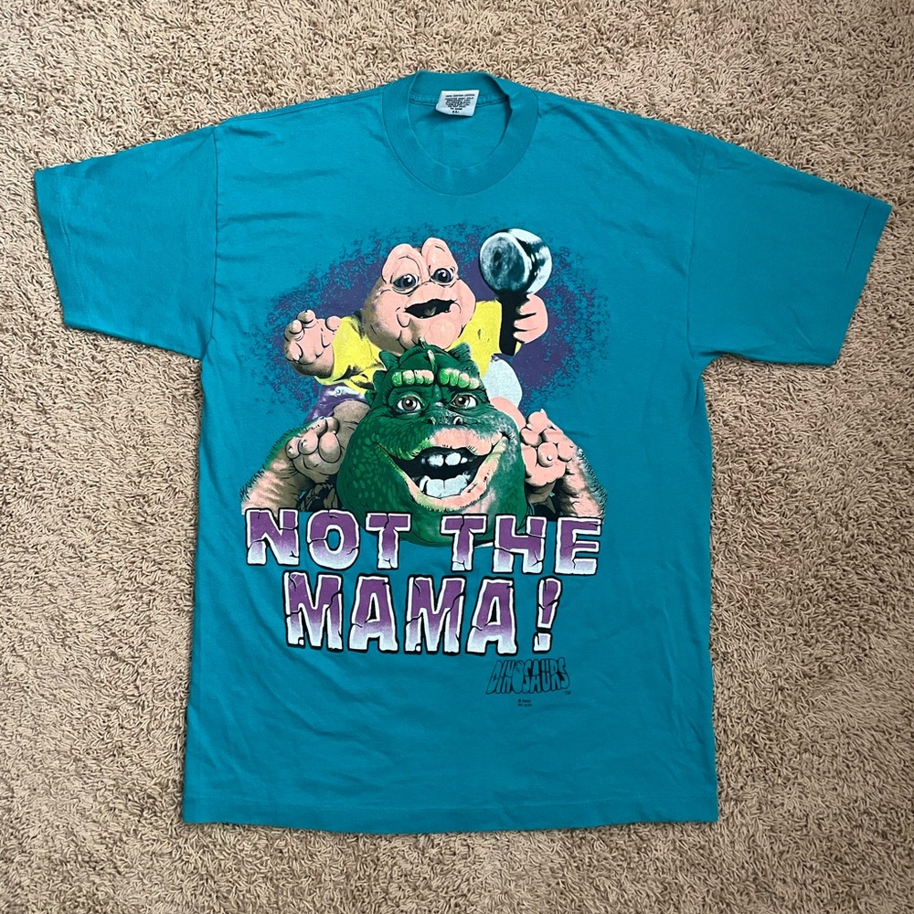 Vintage Disney Dinosaurs 1990s Not The Mama! Blue TV Series Promo Rare Shirt L